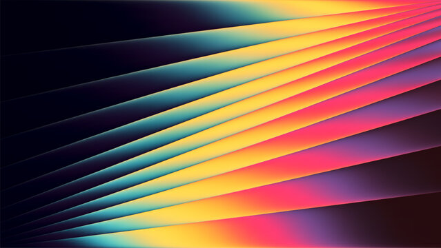 Vibrant sharp diagonal neon glowing gradients in retro VHS style. Vivid fusion of nostalgia and retrofuturism vibe inspired by cassette covers and synthwave dreams. Geometric background in retro color