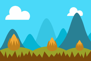 Griffin nest peaks cartoon background simple vector illustration