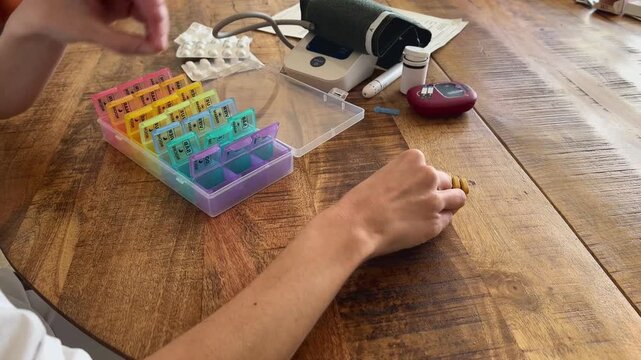 Organizaci&oacute;n de pastillas en pastillero semanal