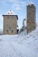 Stary Jicin castle ruins. Entrance to the area. Czech Republic.