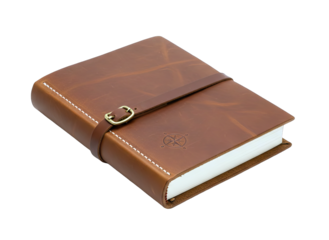 Leather Journal with Strap and Compass Rose Detail