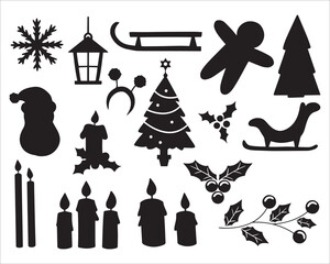 Christmas And Winter Holiday Icon Set