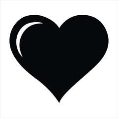Heart vector design with black silhouette and white background.