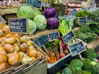 Fresh organic produce at market