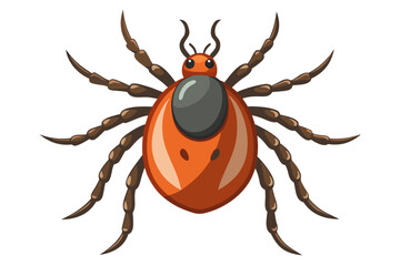 High-quality illustration of a tick insect with realistic detail and color. This vector graphic shows the tick’s body structure, legs, and texture, perfect for educational, scientific, and medical pur