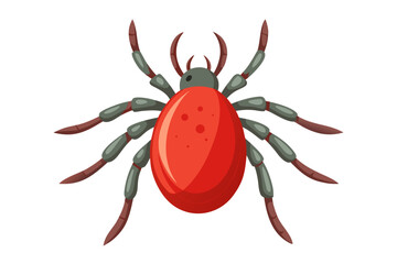High-quality illustration of a tick insect with realistic detail and color. This vector graphic shows the tick’s body structure, legs, and texture, perfect for educational, scientific, and medical pur
