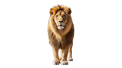 Obraz premium Lion Standing Proudly on White Background