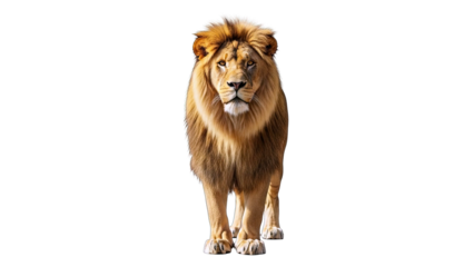 Lion Standing Proudly on White Background