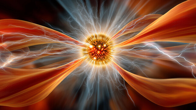 Electromagnetic pulse wave expanding from a glowing central core