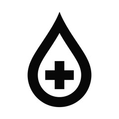 Blood donation symbol with cross