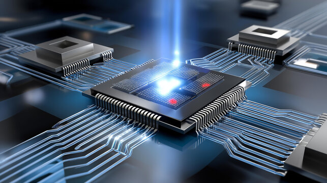 Quantum circuitry with superconducting loops emitting faint blue light
