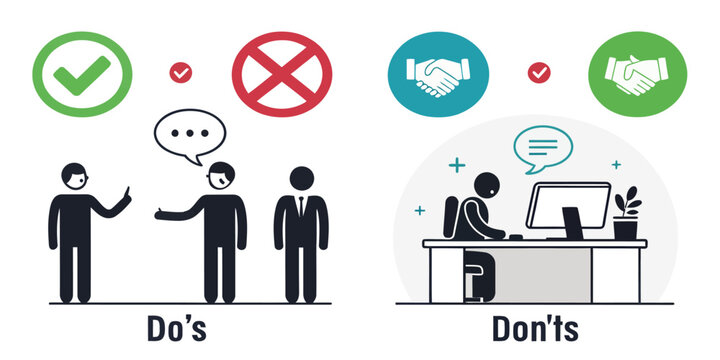Office Interaction Dos and Don'ts Handshake and Computer