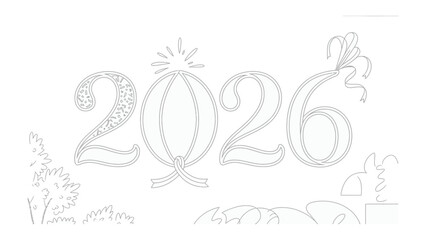 Fototapeta premium 2026: A visual representation of the year 2026, offering a glimpse into the future through an artistic rendering, embodying themes of anticipation, planning, and aspiration.