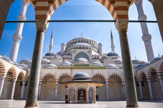 Grand Mosque Camlica Main Entrance in Istanbul, Turkey