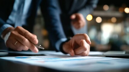 Faceless business people planning strategy analysis from financial document report office concept strategic planning document review financial analysis business strategy