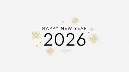 Happy New Year 2026: A festive graphic design celebrating the arrival of the year 2026, featuring elegant typography and decorative elements. 