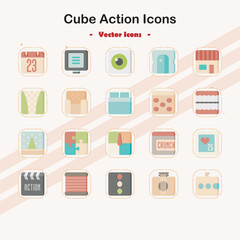 Cube Action Icon Collection