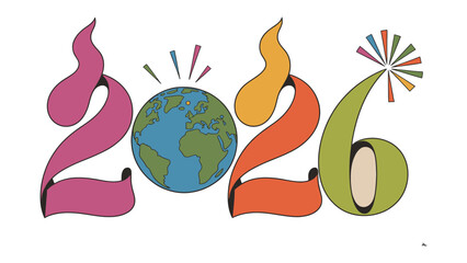 Vision 2026: An artistic depiction of the Earth at the center, symbolizes the pivotal year and theme, perfect for environmental or futuristic concepts.