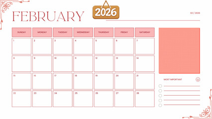 Cream minimalist monthly planner 2026 calendar with clean design and ample space