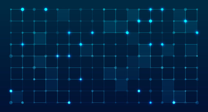 HUD grid tech interface. Electronic blue digital grid HUD interface background