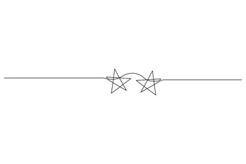 Star continuous one line drawing minimalist style isolate outline illustration