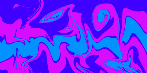 Psychedelic pink and blue colored abstract background. Liquid flowing paint in purple and blue colors with a bright surface. Simple and modern concept
