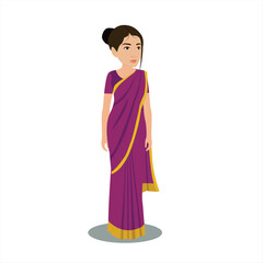 Indian Female Wearing Saree, 2d Character Different poses For Animation