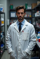 Fototapeta premium AI generated Responsible for managing stock and ensuring adherence in clinical storage