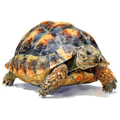 Obraz premium A watercolor painting of Tortoise, vector illustration on white background.
