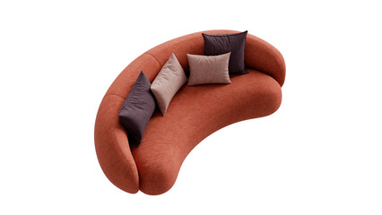 Isolated modern couch on an isolated background.  Furniture for advertising, presentations, and marketing materials.
