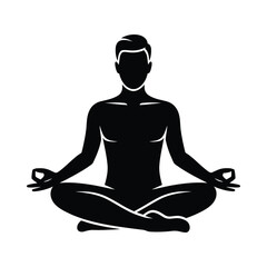 Man meditating in lotus position