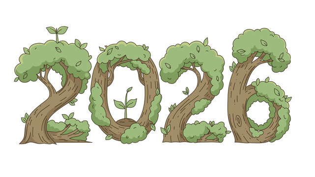 Illustration of New Year's numbers 2026