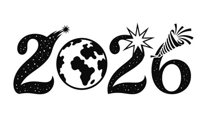 The Dawn of 2026: A visually captivating illustration celebrates the arrival of 2026, combining celestial elements with a depiction of the globe to evoke a sense of global unity and progress.