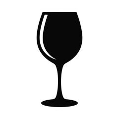 Wine glass silhouette on white background