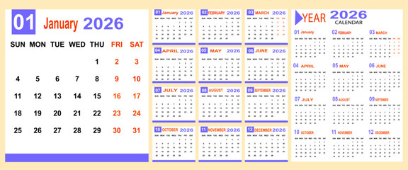 calendar for 2026