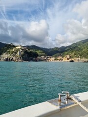 Monterosso al Mare, the famous village in Cinque Terre, Italy, featuring its , crystal-clear Ligurian Sea, and colorful buildings along the rugged Italian Riviera

