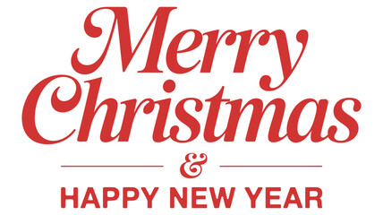 modern red typography design featuring merry christmas and happy new year greeting text, festive holiday message for cards, banners, and seasonal decoration