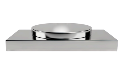 Metallic Podium Display Isolated on White