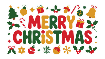 Festive Greetings: Merry Christmas Celebration: A cheerful seasonal greeting bursting with joy, featuring festive ornaments and holiday elements, all radiating the spirit of celebration.