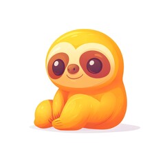 Adorable cartoon sloth illustration displayed against a plain background