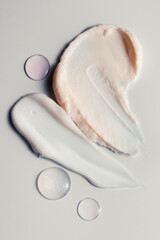 Shaving body cream, firming body serum and moisturizer texture