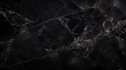 Luxurious Black Marble Texture with Elegant White Veins Dark Natural Stone Surface for Premium Interior Design Modern