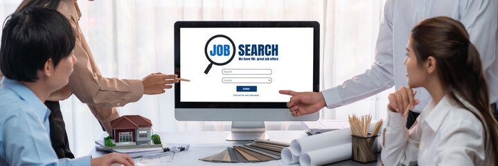 Online job search on brisk website for worker to search for job opportunities on the recruitment...