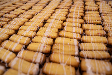 Homemade Christmas cookies, butter and egg baked sticks