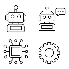 Robotics line icons