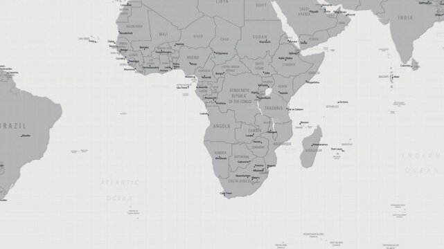 Namibia on the World Map. 4K animation.
