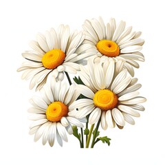 Fototapeta premium Beautiful bouquet of daisies with intricate details and soft lighting