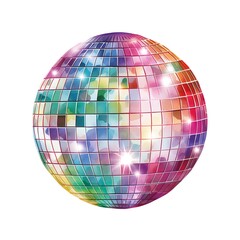 Obraz premium Rainbow disco ball reflects light in a vibrant and colorful pattern
