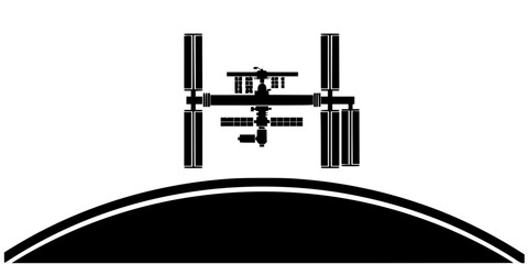International Space Station ISS Orbit Vector Silhouette