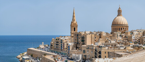 Valletta, Malta - Dome of the Basilica of Our Lady of Mount Carmel.	